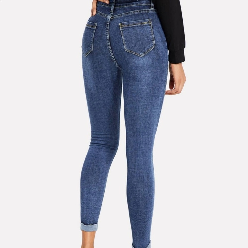 Rolled Up Ripped Skinny Jeans - Picture 3 of 4